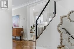 Glass railing to second floor - 