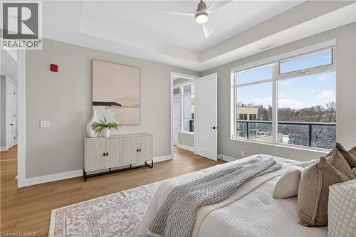 8' Lincoln Park Hollow Core Doors trhoughout - 123 Maurice Drive Unit# 401, Oakville, ON - Indoor Photo Showing Bedroom