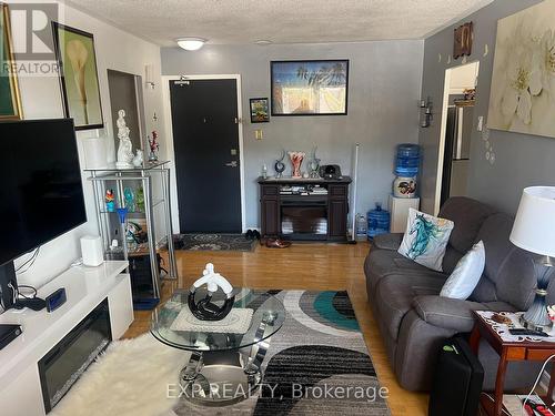 208 - 1660 Bloor Street, Mississauga, ON - Indoor Photo Showing Living Room With Fireplace