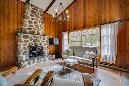 Salon - 267 Ch. Des Bois-Blancs, Piedmont, QC - Indoor Photo Showing Living Room With Fireplace