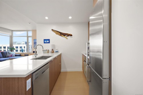 711-728 Yates St, Victoria, BC - Indoor Photo Showing Kitchen With Double Sink