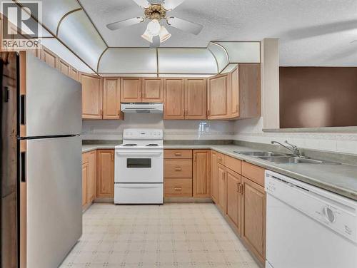 208, 1182 Southview Drive Se, Medicine Hat, AB - Indoor Photo Showing Kitchen With Double Sink