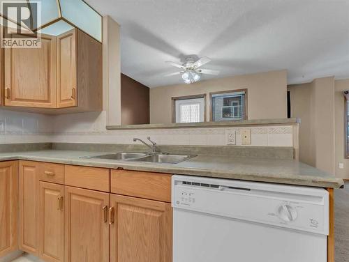 208, 1182 Southview Drive Se, Medicine Hat, AB - Indoor Photo Showing Kitchen With Double Sink