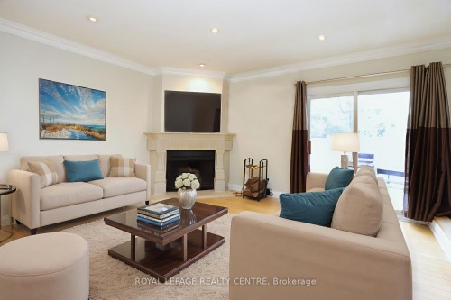 16-1021 Cedarglen Gate, Mississauga, ON - Indoor Photo Showing Living Room With Fireplace