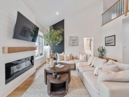 36 Welch Lane, Hamilton, ON - Indoor Photo Showing Living Room With Fireplace