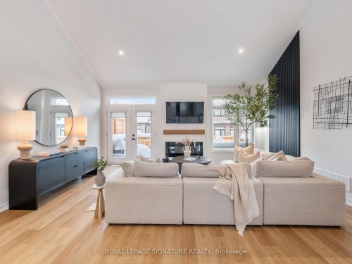 36 Welch Lane, Hamilton, ON - Indoor Photo Showing Living Room With Fireplace
