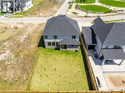 Aerial perspective of suburban area - 