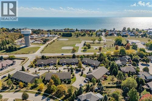 Aerial View of neighbourhood and Lake Erie - 19 Somerset Drive Unit# 16, Port Dover, ON - Outdoor With Body Of Water With View