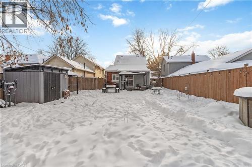 Large fenced yard with a shed - 112 Eagle Avenue, Brantford, ON - Outdoor