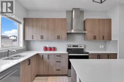 67 Corner Glen Gardens Ne, Calgary, AB - Indoor Photo Showing Kitchen With Stainless Steel Kitchen With Double Sink With Upgraded Kitchen