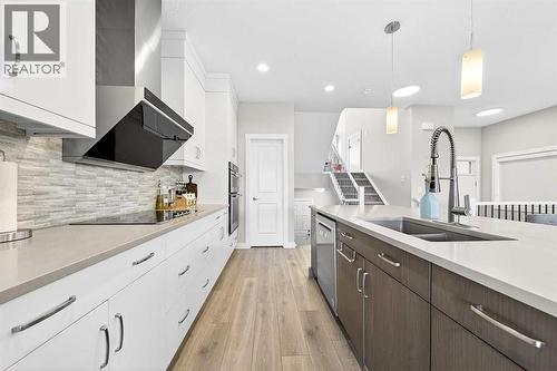 13 Cranbrook Close Se, Calgary, AB - Indoor Photo Showing Kitchen With Double Sink With Upgraded Kitchen