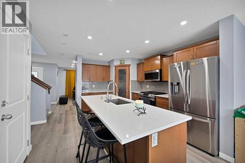 67 Copperstone Circle Se, Calgary, AB - Indoor Photo Showing Kitchen With Stainless Steel Kitchen With Upgraded Kitchen