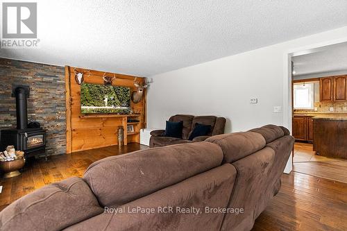 282848 Normanby-Bentinck Townline, West Grey, ON - Indoor Photo Showing Living Room With Fireplace