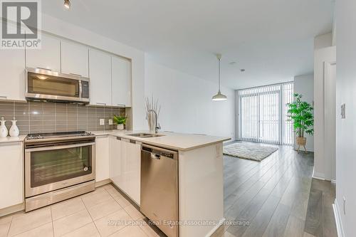 1416 - 5033 Four Springs Avenue, Mississauga, ON - Indoor Photo Showing Kitchen With Stainless Steel Kitchen With Double Sink With Upgraded Kitchen