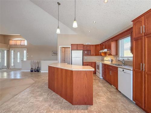 19 Hawthorn Crescent, Brandon, MB - Indoor Photo Showing Kitchen With Double Sink