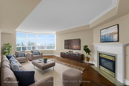 707-89 Skymark Drive, Toronto, ON - Indoor Photo Showing Living Room With Fireplace