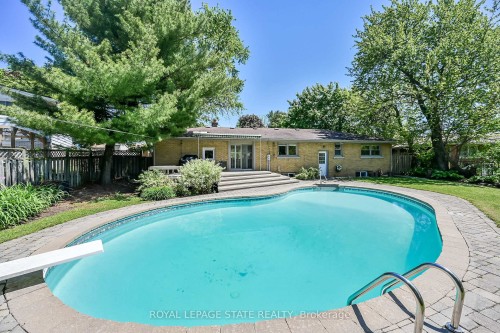 128 Oneida Boulevard, Hamilton, ON - Outdoor With In Ground Pool With Deck Patio Veranda With Backyard