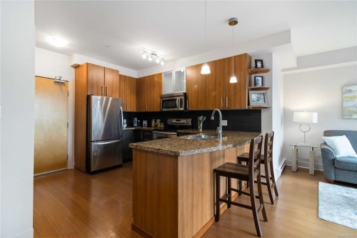 407-2745 Veterans Memorial Pkwy, Langford, BC - Indoor Photo Showing Kitchen With Double Sink