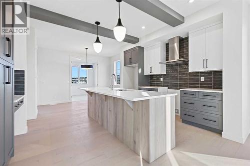 220 Waterford Heath, Chestermere, AB - Indoor Photo Showing Kitchen With Upgraded Kitchen