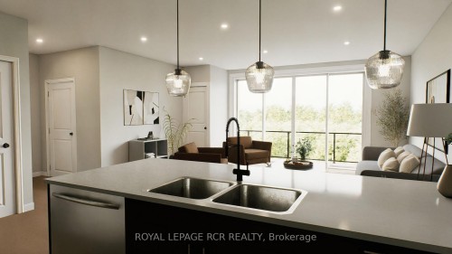 204-50 Emma Street, East Luther Grand Valley, ON - Indoor Photo Showing Kitchen With Double Sink