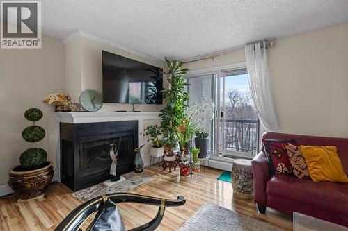 301, 305 25 Avenue Sw, Calgary, AB - Indoor Photo Showing Living Room With Fireplace