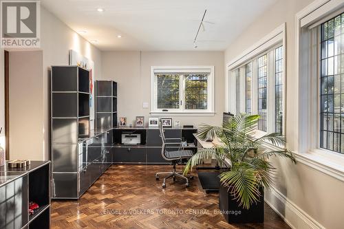 Office w/Herringbone floors & wall to wall windows - 1 Bryce Avenue, Toronto, ON - Indoor