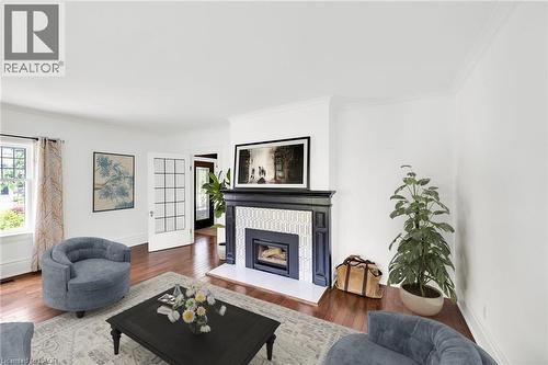 14 Robinson Street S, Grimsby, ON - Indoor Photo Showing Living Room With Fireplace