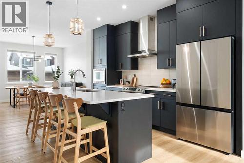 158 Ambleton Drive Nw, Calgary, AB - Indoor Photo Showing Kitchen With Upgraded Kitchen