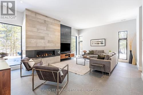 3870 Darling Island Road, Severn, ON - Indoor Photo Showing Living Room With Fireplace
