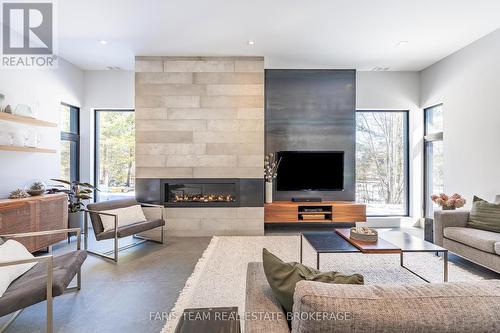 3870 Darling Island Road, Severn, ON - Indoor Photo Showing Living Room With Fireplace