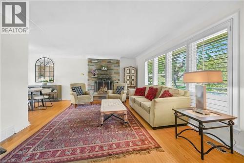 128 Oneida Boulevard, Ancaster, ON - Indoor Photo Showing Living Room With Fireplace