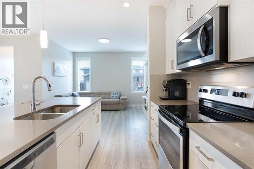 46 Evanston Hill Nw, Calgary, AB - Indoor Photo Showing Kitchen With Double Sink With Upgraded Kitchen