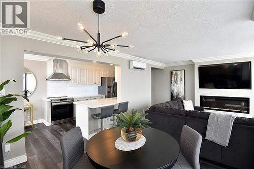 75 Queen Street N Unit# 1707, Hamilton, ON - Indoor With Fireplace