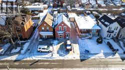 Snowy aerial view with a residential view - 