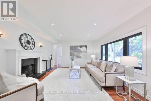 1389 Milton Avenue, Mississauga, ON - Indoor Photo Showing Living Room With Fireplace