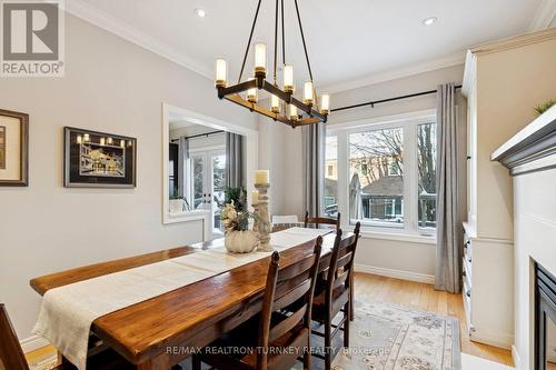 Gather for Family Meals - 407 Seneca Court, Newmarket, ON - Indoor Photo Showing Dining Room With Fireplace