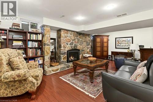 29 Woodside Drive, Hamilton, ON - Indoor Photo Showing Living Room With Fireplace