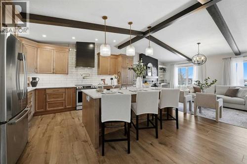 15 26534 Township Road 384, Rural Red Deer County, AB - Indoor Photo Showing Kitchen With Upgraded Kitchen