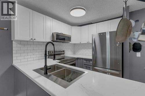 202, 1915 26 Street Sw, Calgary, AB - Indoor Photo Showing Kitchen With Stainless Steel Kitchen With Double Sink With Upgraded Kitchen