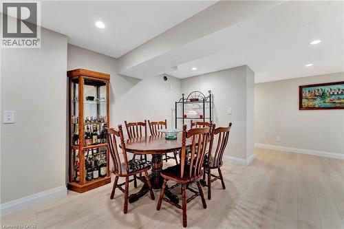 Dining area featuring light wood finished floors and recessed lighting - 107 Forbes Crescent, Listowel, ON - Indoor