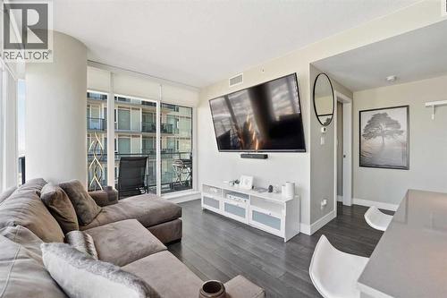 2804, 1122 3 Street Se, Calgary, AB - Indoor Photo Showing Living Room With Fireplace