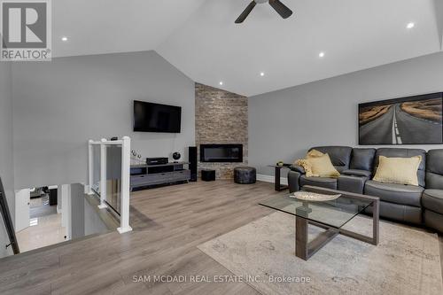 3722 Densbury Drive, Mississauga, ON - Indoor Photo Showing Living Room With Fireplace