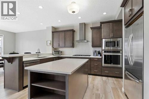26 Marquis Heights Se, Calgary, AB - Indoor Photo Showing Kitchen With Stainless Steel Kitchen With Upgraded Kitchen