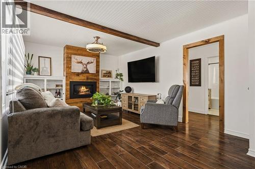 Living Room - 56 Tolton Avenue, Hamilton, ON - Indoor Photo Showing Living Room With Fireplace