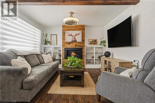 Living Room - 56 Tolton Avenue, Hamilton, ON - Indoor Photo Showing Living Room With Fireplace