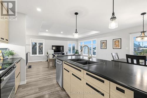 Upgraded Light Fixtures - 84 South George Street, Belleville (Belleville Ward), ON - Indoor Photo Showing Kitchen With Double Sink