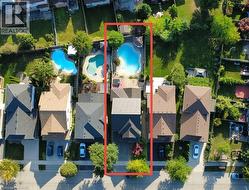 View of property location featuring property boundaries highlighted and a pool - 