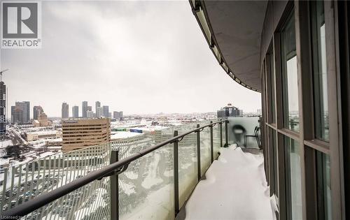 Balcony with a city view - 50 Absolute Avenue Unit# 2105, Mississauga, ON - Outdoor With Balcony With View With Exterior