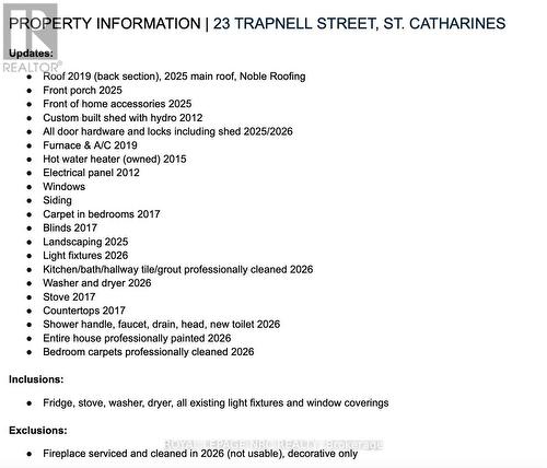 23 Trapnell Street, St. Catharines (E. Chester), ON - Other