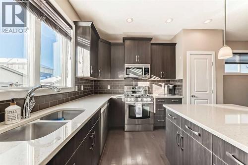 77 Marquis Common Se, Calgary, AB - Indoor Photo Showing Kitchen With Double Sink With Upgraded Kitchen